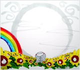 【画像】 （1）ひまわり畑と虹